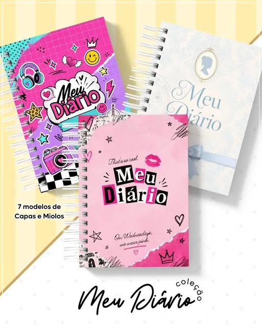 Coleção Meu Diário — capas e miolos personalizados